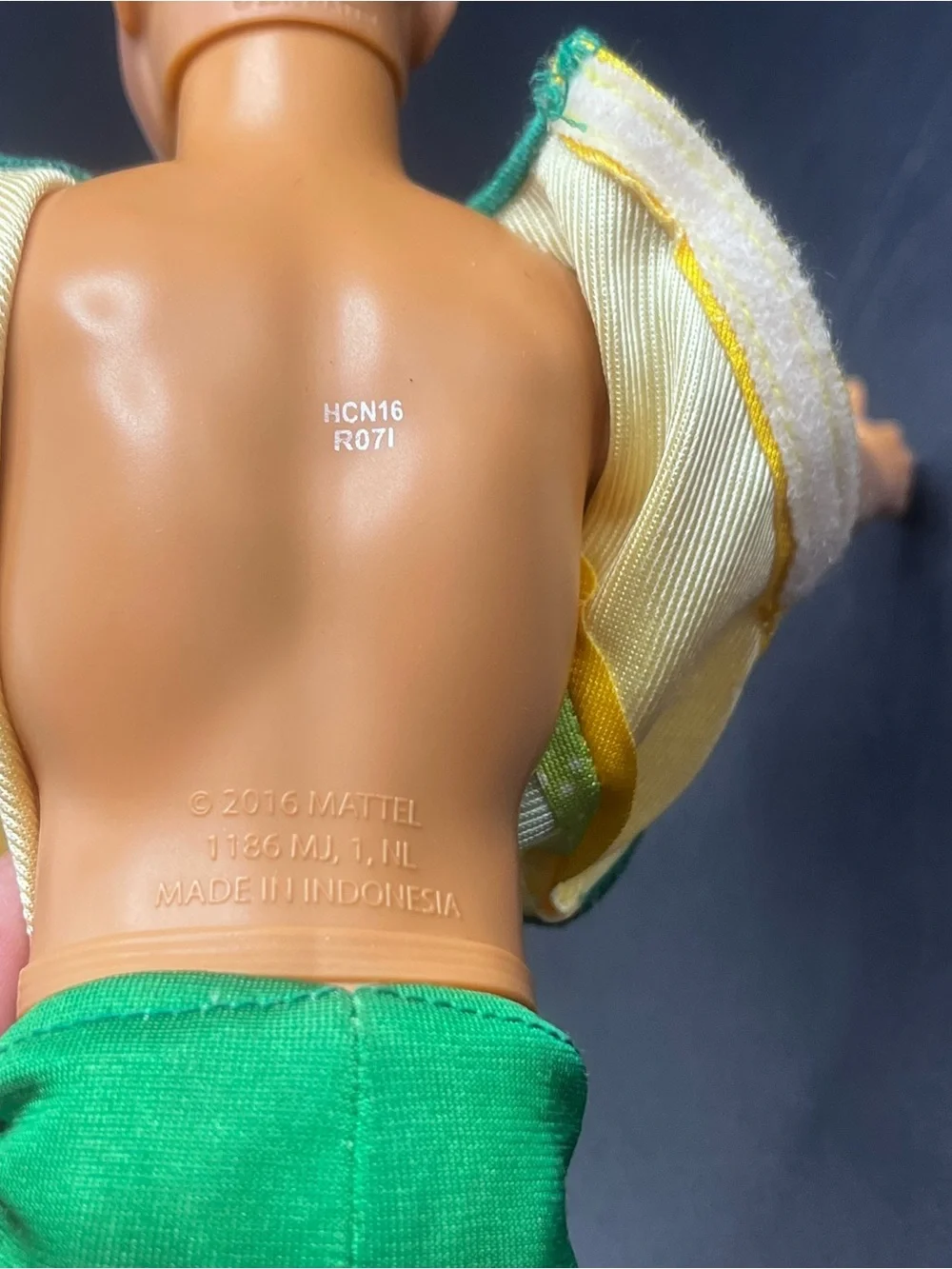 Mattel Barbie Ken Soccer Player Football Futbol World Cup Green Yellow Jersey